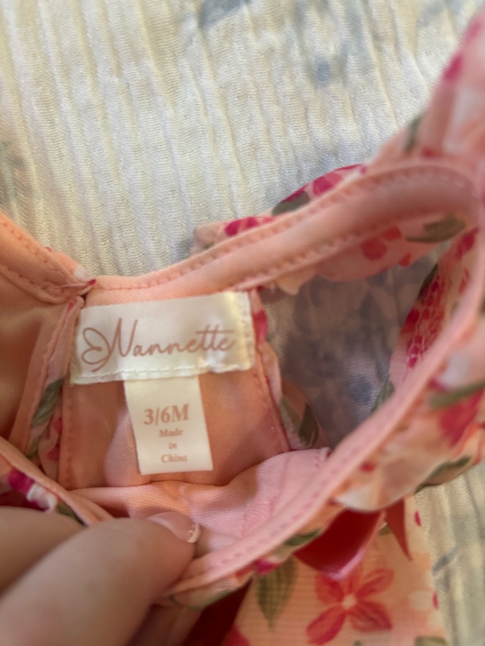 Pink Floral Bubble Bodysuit with Ruffle Straps - Picture 3 of 4